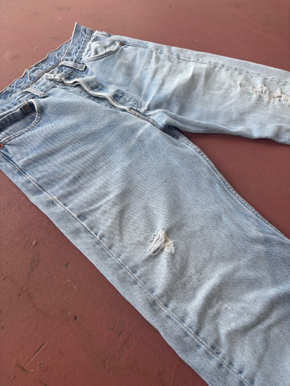 Vintage 80s 90s USA Levis 501 Jeans Actual 27x29 Distressed cone denim fade - Picture 4 of 16